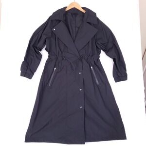All in Motion Trench Coat M Black Utility Longline Gorpcore Lightweight Hoodless